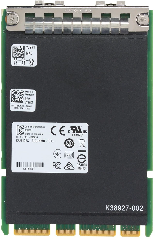 Alt view image 5 of 7 - YJYK1 Dell Intel X710 Dual 10GbE SFP+ OCP 3.0