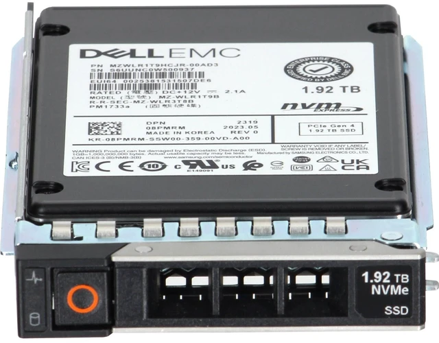 Alt view image 2 of 5 - 8PMRM-CD1 Dell 1.92TB Enterprise NVMe Gen4 RI TLC 2.5 SSD PM1733a