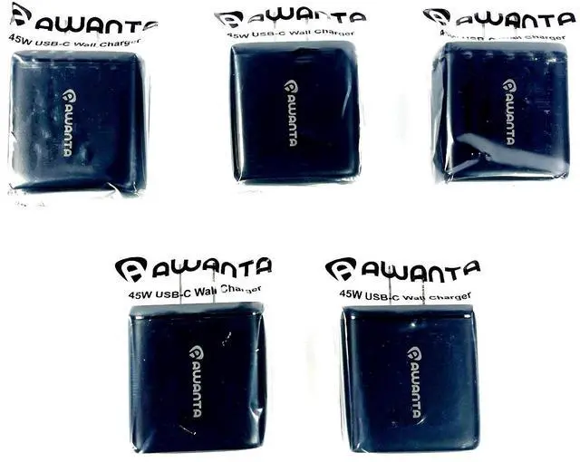 Main image of Lot of 5 - Awanta 45W USB-C Wall Charger NO CABLE - Black