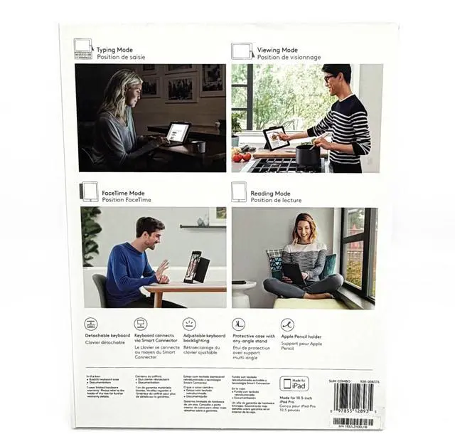 Alt view image 3 of 5 - iPad Pro 10.5" Logitech Slim Combo Folio Case with Detachable Backlit Keyboard