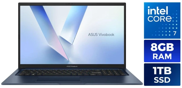 Main image of ASUS Vivobook 17.3" FHD Intel Core 7 150U 1.8 GHz 8GB DDR4 1TB SSD W11H Laptop