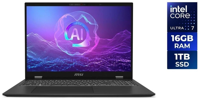 Main image of MSI Prestige 16 AI+ Evo 16" UHD+ OLED Intel Core Ultra 7 256V 16GB 1TB SSD W11H