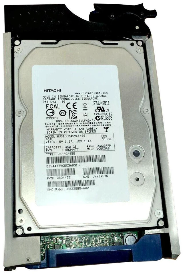 Alt view image 3 of 3 - (NOT FOR HOME PC!) HITACHI HGST 450GB 15K 4GB 3.5in SAS Hard Drive W Caddy HUS156045VLF400 0B24477
