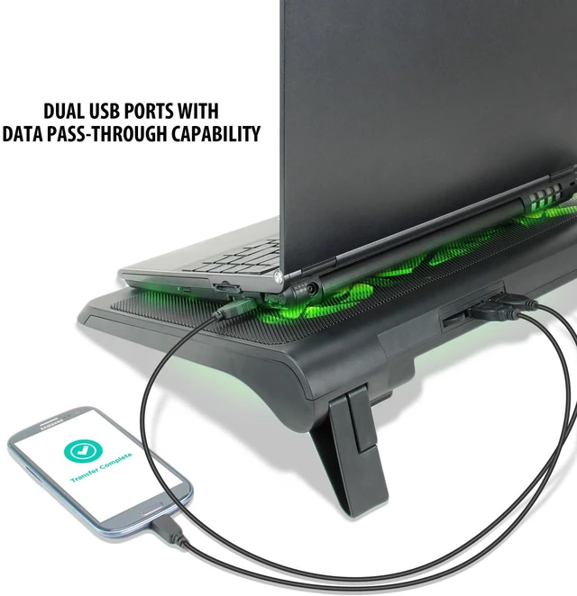 Alt view image 6 of 7 - Laptop Cooling Stand with 5 LED Cooling Fans & Dual USB Ports