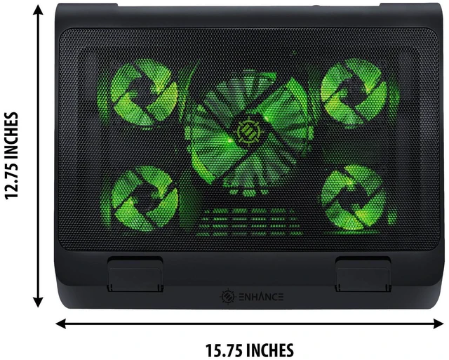 Alt view image 7 of 7 - Laptop Cooling Stand with 5 LED Cooling Fans & Dual USB Ports