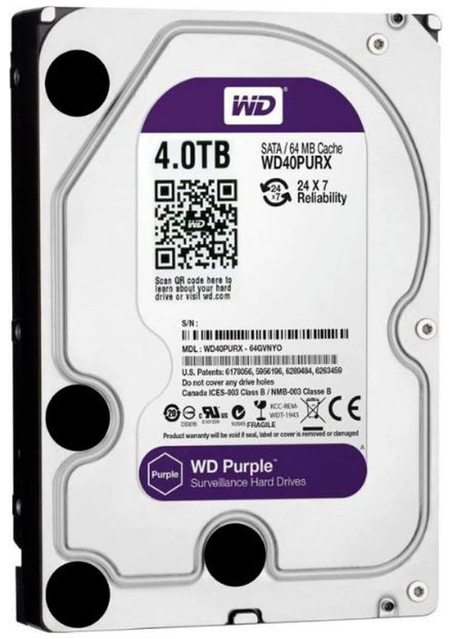 Main image of WD WD40PURX Purple 4TB Surveillance Hard Drive SATA