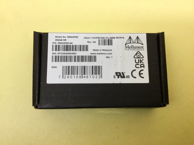 Alt view image 3 of 3 - Mellanox 25GbE SFP28 LCLC 850nm SR Optical Transceiver MMA2P00-AS F/S