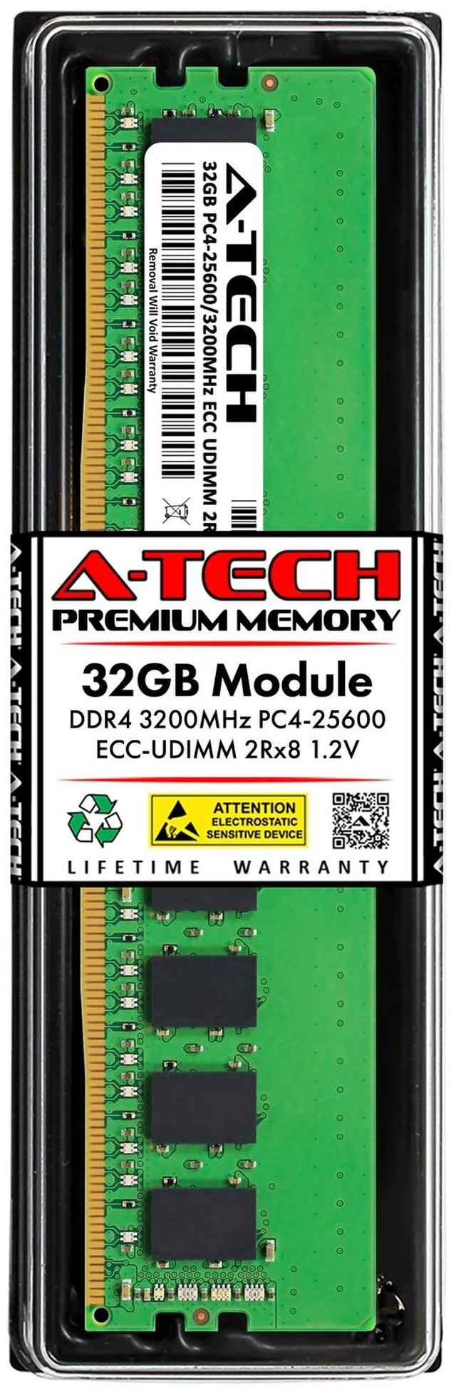 Main image of (NOT FOR HOME PC!) 32GB PC4-25600E ECC UDIMM Replacement for Micron MTA18ASF4G72AZ-3G2F1 Memory RAM