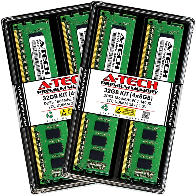 Main image of (NOT FOR HOME PC!) 32GB 4x 8GB PC3-14900E ECC UDIMM ASUS RS700-E7/RS8 RS920-E7/RS8 Memory RAM