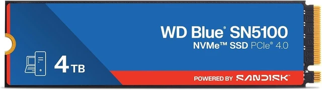 Main image of WD Blue SN5100 4TB NVMe M.2 2280 PCIe Gen 4.0, Up to 6,900MB/s Internal SSD