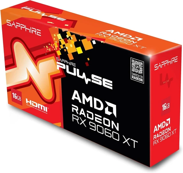 Alt view image 7 of 7 - Sapphire PULSE RX 9060 XT 16GB GDDR6 AMD RDNA 4 Gaming OC Graphics Card