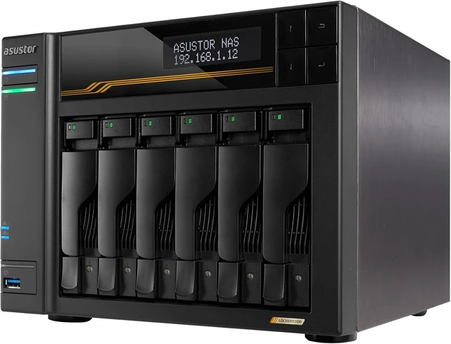 Alt view image 5 of 6 - Asustor Lockerstor 6 Gen3 6 Bay NAS Quad-Core 2.3GHz 2x 10GbE Ports AS6806T