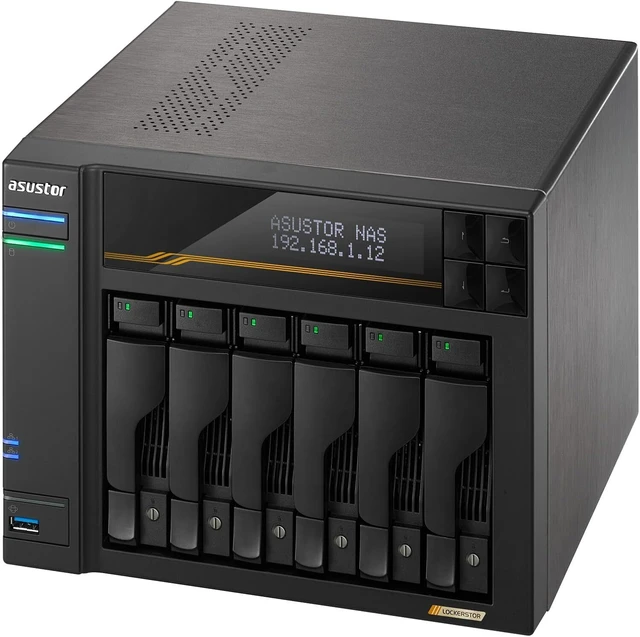 Alt view image 6 of 6 - Asustor Lockerstor 6 Gen3 6 Bay NAS Quad-Core 2.3GHz 2x 10GbE Ports AS6806T