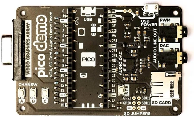 Alt view image 2 of 3 - Pimoroni Pico VGA Demo Base VGA Output SD Card Slot Digital I2S Audio