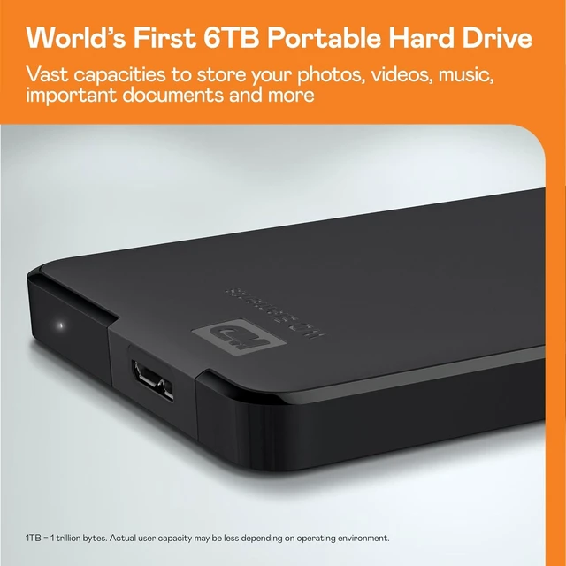 Alt view image 7 of 7 - WD 6TB Elements Portable External Hard Drive for Windows USB 3.2 Gen 1/USB 3.0