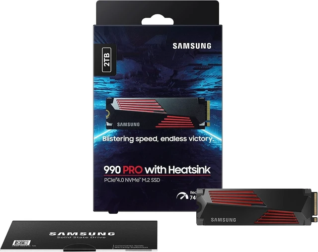 Alt view image 2 of 6 - Samsung 990 PRO 2TB PCIe Gen4 NVMe M.2 Heatsink SSD 7,450MB/s MZ-V9P2T0CW