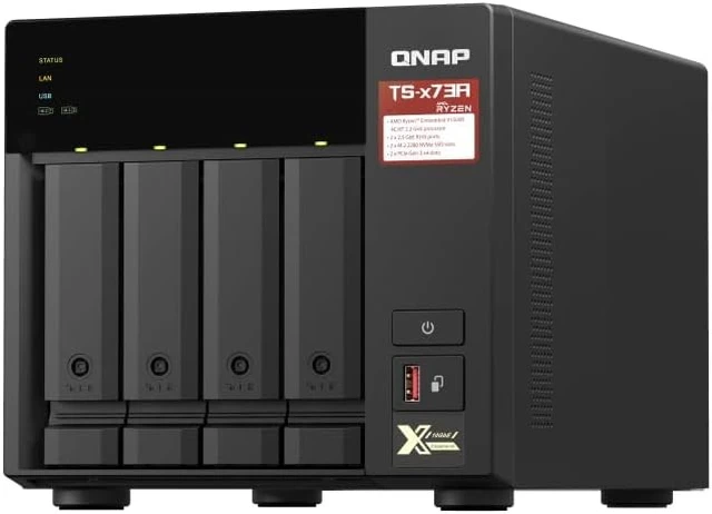 Alt view image 2 of 3 - QNAP 4-Bay NAS AMD Ryzen 4C/8T 2.2GHz 8GB RAM 2.5GbE TS-473A-8G-US