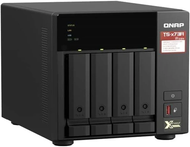Alt view image 3 of 3 - QNAP 4-Bay NAS AMD Ryzen 4C/8T 2.2GHz 8GB RAM 2.5GbE TS-473A-8G-US