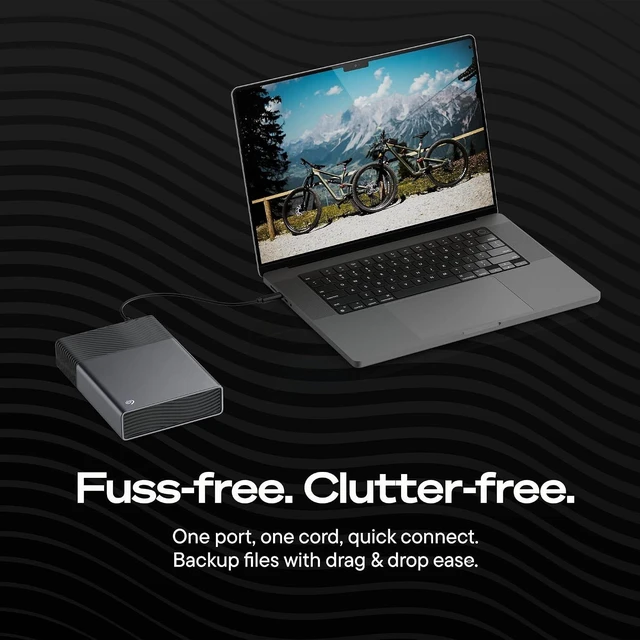 Alt view image 3 of 7 - Seagate One Touch 8TB External Desktop Hard Drive USB-C Windows Mac HDD