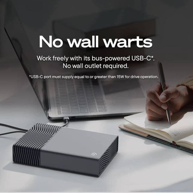 Alt view image 2 of 7 - Seagate One Touch 8TB External Desktop Hard Drive USB-C Windows Mac HDD