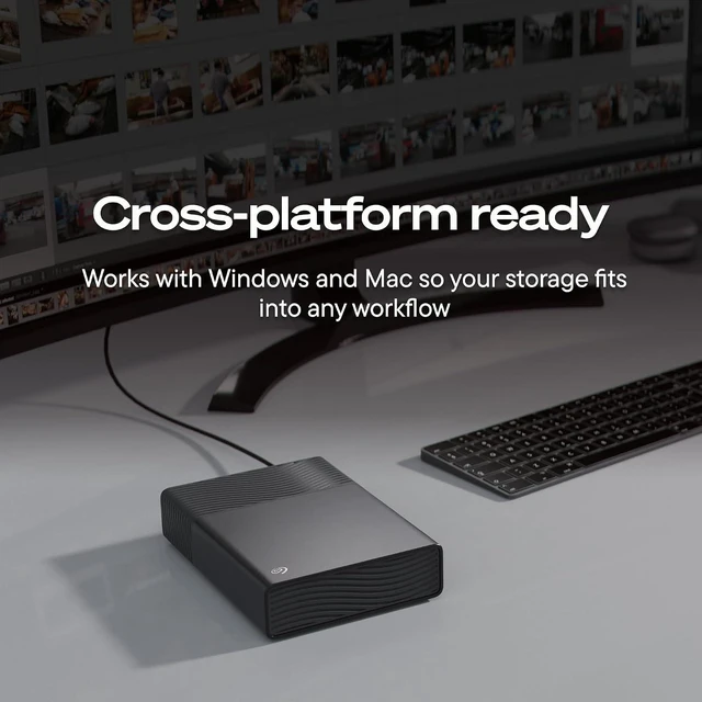 Alt view image 4 of 7 - Seagate One Touch 8TB External Desktop Hard Drive USB-C Windows Mac HDD