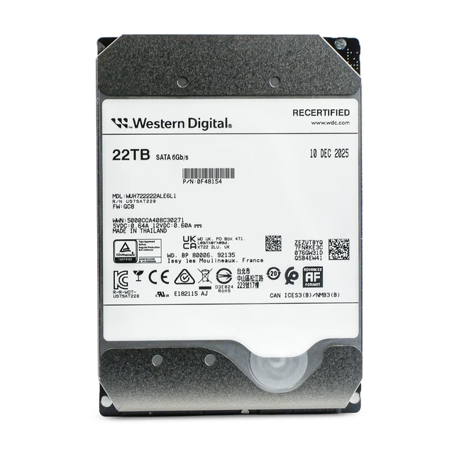 Alt view image 3 of 7 - WD DC HC570 22TB WUH722222ALE6L1 0F48154 7.2K RPM SATA 6Gb/s 512e 3.5" HDD