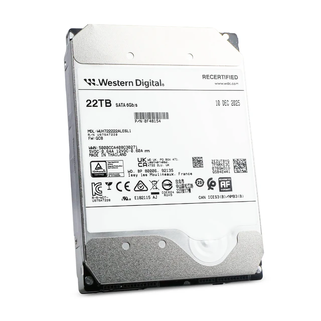 Alt view image 5 of 7 - WD DC HC570 22TB WUH722222ALE6L1 0F48154 7.2K RPM SATA 6Gb/s 512e 3.5" HDD