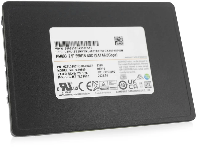 Alt view image 4 of 7 - Samsung PM983 960GB MZ7L3960HCJR SATA 6Gb/s 3D TLC 1 DWPD 2.5" Enterprise SSD
