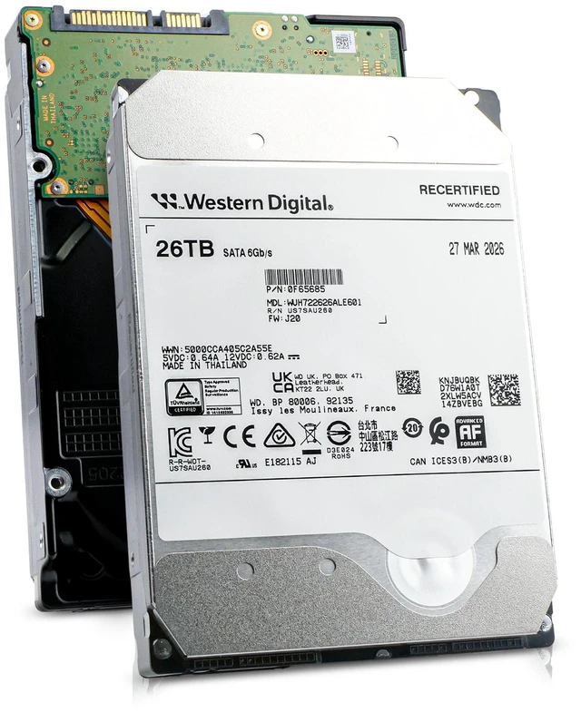 Main image of WD DC HC590 26TB WUH722626ALE601 0F65685 7.2K RPM SATA 6Gb/s 512e 3.5" HDD
