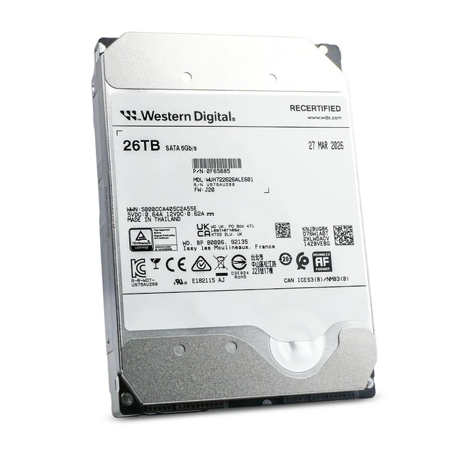 Alt view image 6 of 7 - WD DC HC590 26TB WUH722626ALE601 0F65685 7.2K RPM SATA 6Gb/s 512e 3.5" HDD