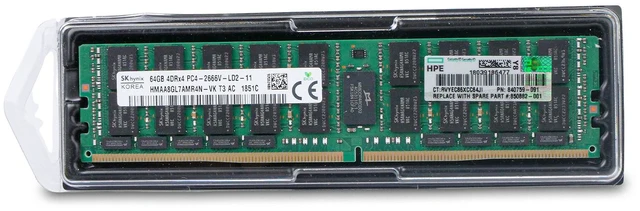 Main image of (NOT FOR HOME PC!) HP/SK Hynix 64GB DDR4 2666MHz HMAA8GL7AMR4N-VK 4DRx4 PC4-2666V ECC LRDIMM RAM