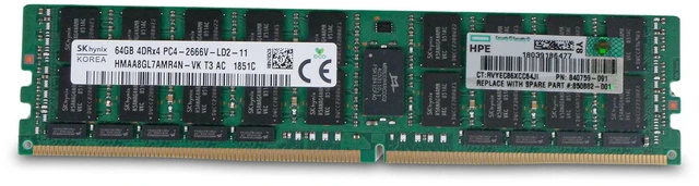 Alt view image 2 of 7 - (NOT FOR HOME PC!) HP/SK Hynix 64GB DDR4 2666MHz HMAA8GL7AMR4N-VK 4DRx4 PC4-2666V ECC LRDIMM RAM