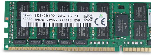 Alt view image 7 of 7 - (NOT FOR HOME PC!) HP/SK Hynix 64GB DDR4 2666MHz HMAA8GL7AMR4N-VK 4DRx4 PC4-2666V ECC LRDIMM RAM