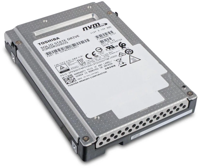 Alt view image 7 of 14 - Toshiba CM5-R 960GB KCM5DRUG960G PCIe Gen 3.0 x4 4GB/s 3D TLC U.2 NVMe 2.5" SSD