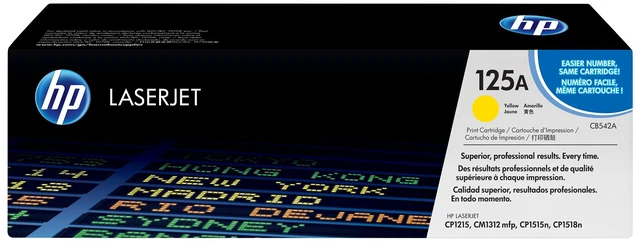 Main image of HP 125A Yellow Original LaserJet Toner Cartridge, ~1,400 pages, CB542A