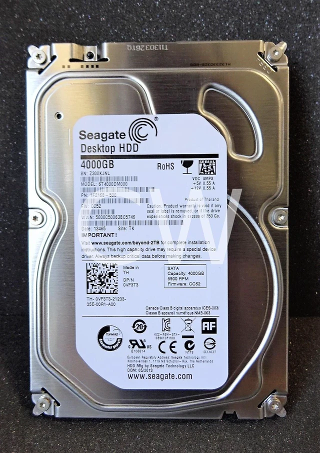 Main image of Seagate SATA 6Gb/s 3.5-Inch 4TB Desktop HDD (ST4000DM000)