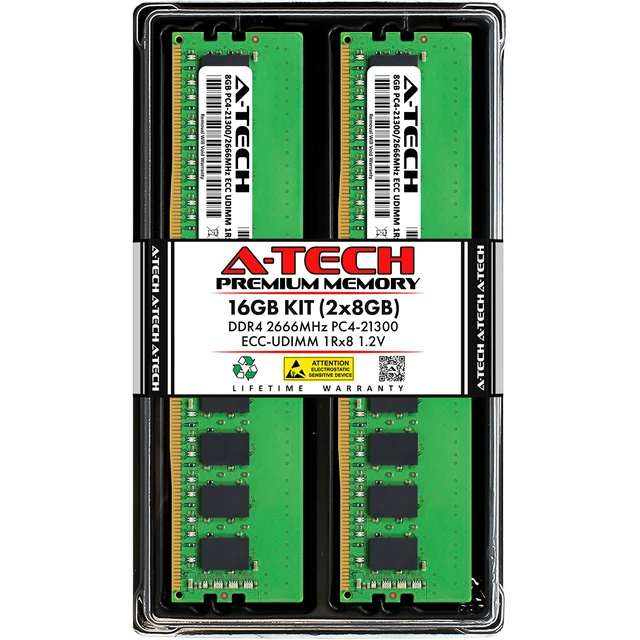Main image of (NOT FOR HOME PC!) 16GB 2x 8GB PC4-2666 ECC UDIMM Dell PowerEdge R240 R330 XL T140 R340 Memory RAM