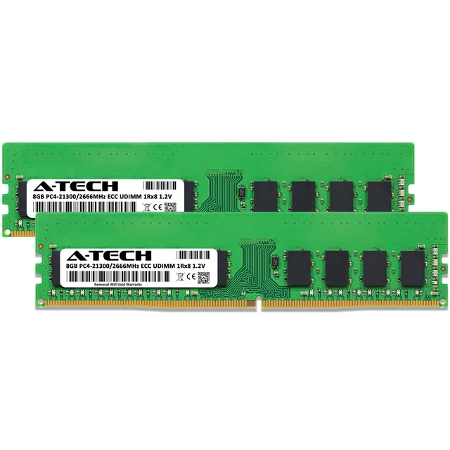 Alt view image 2 of 2 - (NOT FOR HOME PC!) 16GB 2x 8GB PC4-2666 ECC UDIMM Dell PowerEdge R240 R330 XL T140 R340 Memory RAM