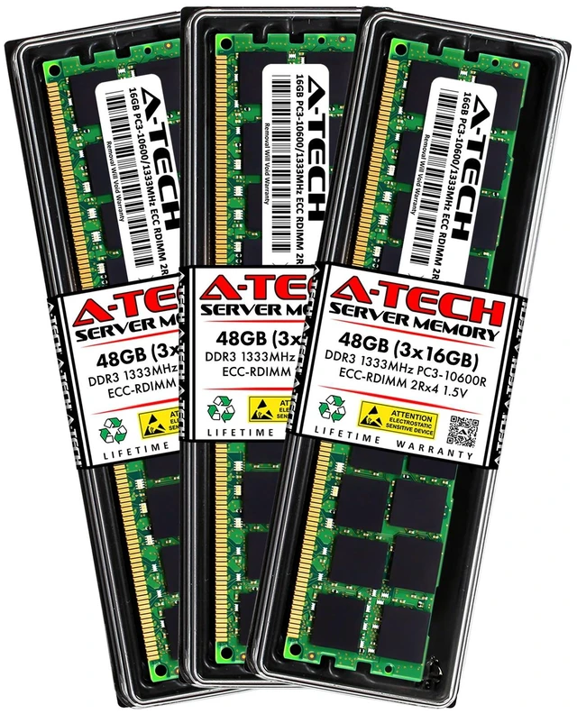 Main image of 48GB 3x 16GB PC3-10600R RDIMM Dell PowerEdge M910 II R810 II R910 II Memory RAM