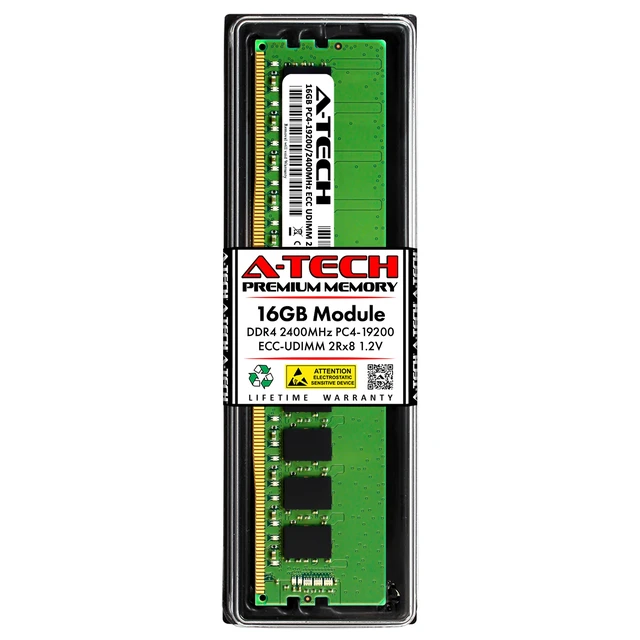 Main image of (NOT FOR HOME PC!) 16GB DDR4 PC4-19200E ECC UDIMM (Replacement for Dell A9755661) Server Memory RAM