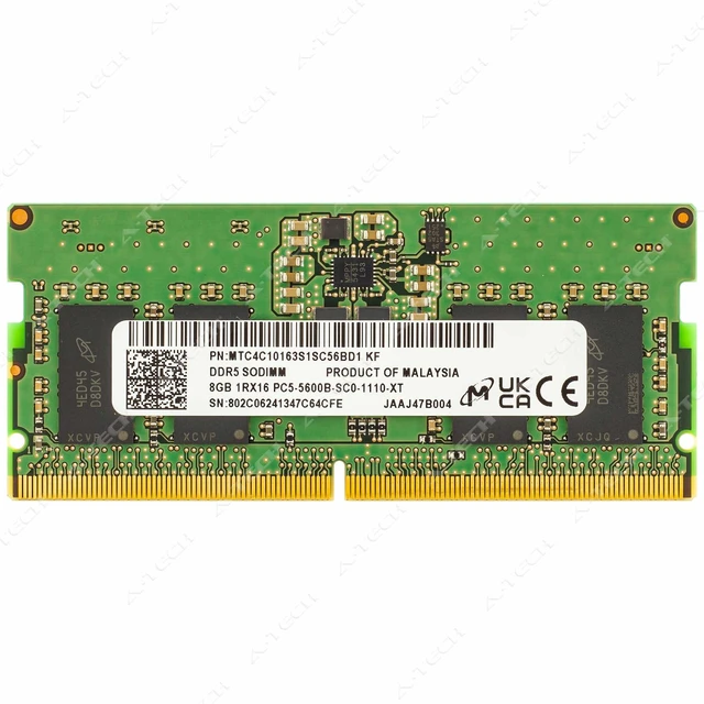 Main image of Micron 8GB DDR5 5600 PC5-44800 SODIMM Laptop Memory RAM MTC4C10163S1SC56BD1