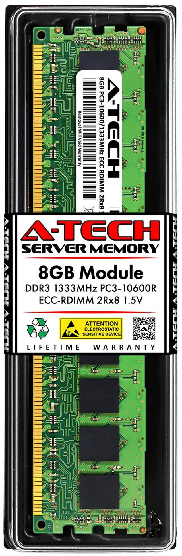 Main image of (NOT FOR HOME PC!) 8GB DDR3 PC3-10600R ECC RDIMM Replacement for Adata ADDE1333W8G9-BMIE Memory RAM