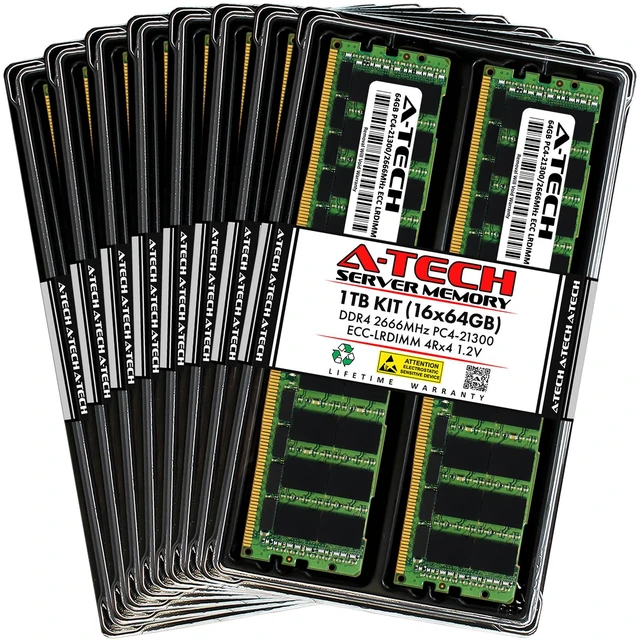 Main image of 1TB 16x 64GB PC4-2666 LRDIMM ASUS Rack Server RS520-E9-RS8 Memory RAM