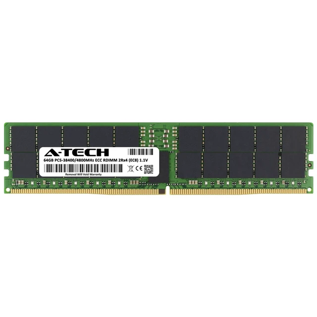 Alt view image 2 of 7 - 64GB DDR5 PC5-38400R RDIMM Replacement for Micron MTC40F2046S1RC48BAX Memory RAM