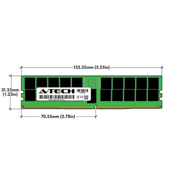 Alt view image 3 of 7 - 64GB DDR5 PC5-38400R RDIMM Replacement for Micron MTC40F2046S1RC48BAX Memory RAM