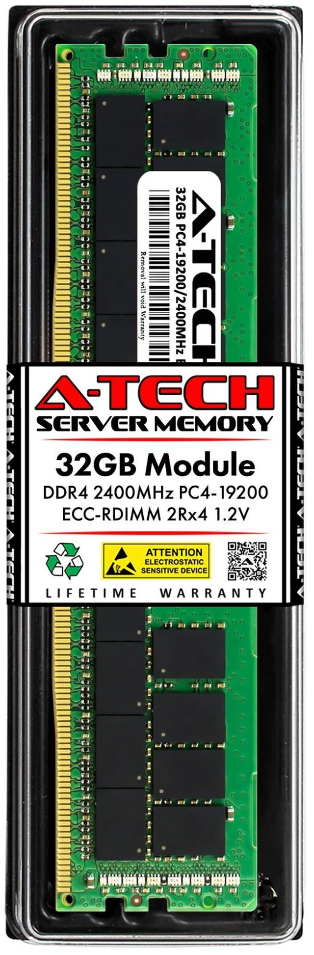 Main image of (NOT FOR HOME PC!) 32GB DDR4 PC4-19200R ECC RDIMM (Replacement for Dell A8868768) Server Memory RAM