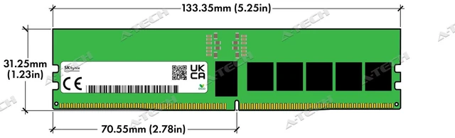 Alt view image 2 of 3 - Hynix 32GB DDR5-4800 EC8 RDIMM HMCG84MEBRA115N HMCG84AEBRA168N Server Memory RAM
