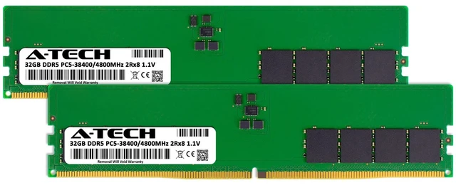 Alt view image 2 of 6 - 64GB 2x 32GB DDR5-4800 Dell OptiPlex 7000 Tower XE4 Tower Memory RAM