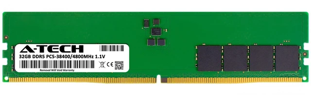 Alt view image 2 of 7 - 32GB DDR5 PC5-38400 DIMM (Replacement for Crucial CT2K32G48C40U5) Memory RAM