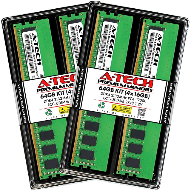 Main image of (NOT FOR HOME PC!) 64GB 4x 16GB PC4-2133 ECC UDIMM Synology SA3200D UC3200 Memory RAM